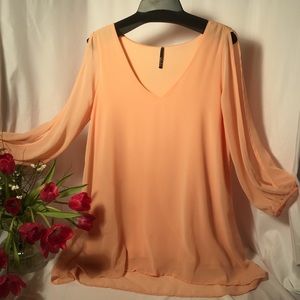 Lulus Lined Mini Dress Long Slitted Sleeve Sz Med